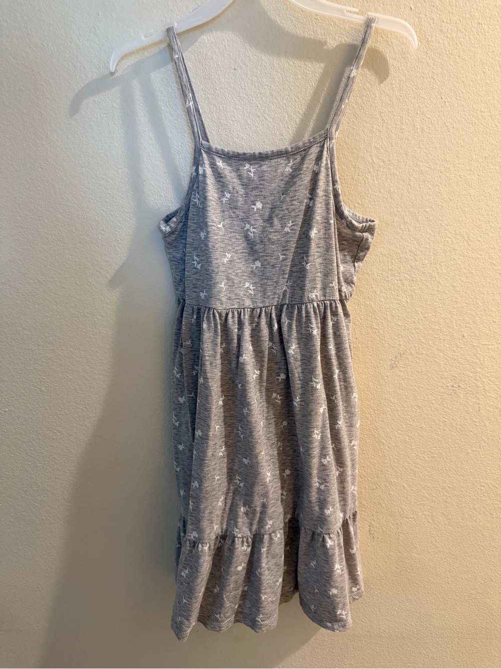 Old Navy Girls Soft Lightweight Gray Star-Print Spaghetti Strap Dress Size 10/12